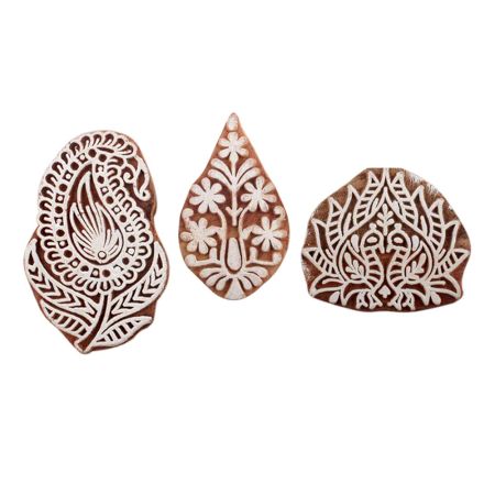 Set of 3 Piece New Mix Wooden Printing Blocks